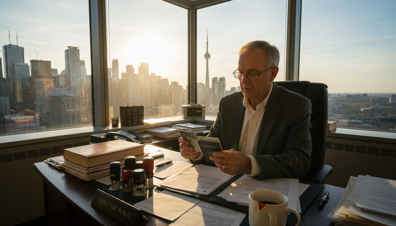 Ontario notary working in Toronto office