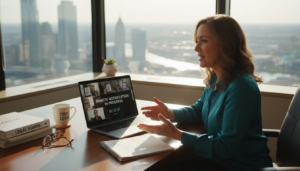 Commissioner conducting online notarization session