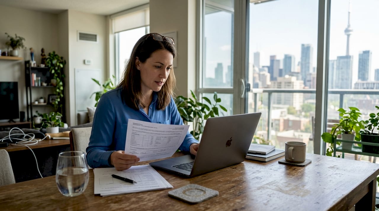 Professional verifying document during video call