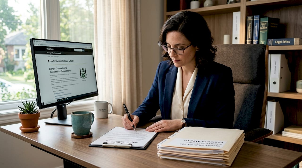 Legal professional reviewing online document process