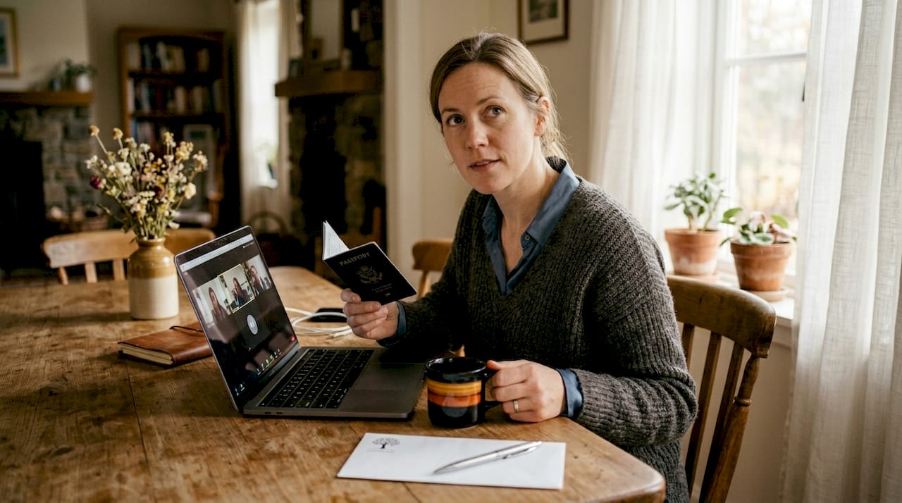 Non-resident completing notarization via video session