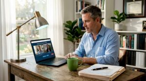 Legal professional working on digital notary platform
