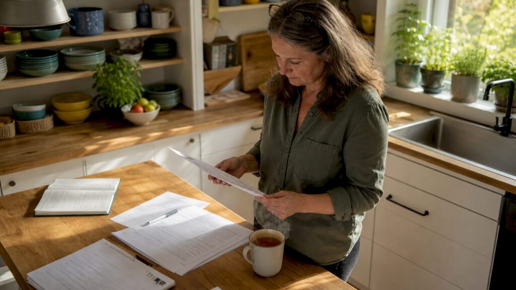 Professional reviewing compliance documents